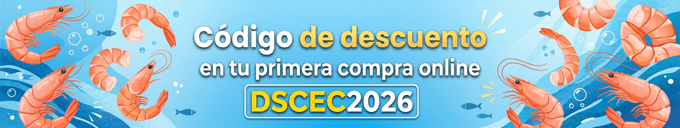 Escribe el código de descuento DSCEC2026 en el carrito.